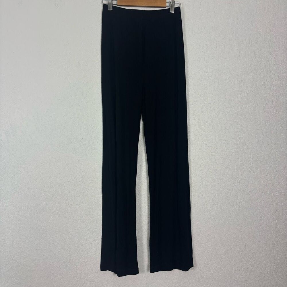 Skims Black Ribbed Loose Flare Pants Women's Size XS